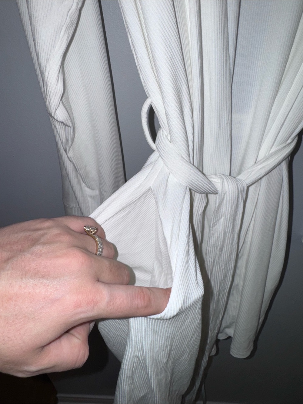 Skims Soft Lounge Ribbed Robe - Marble - Picture 4 of 7